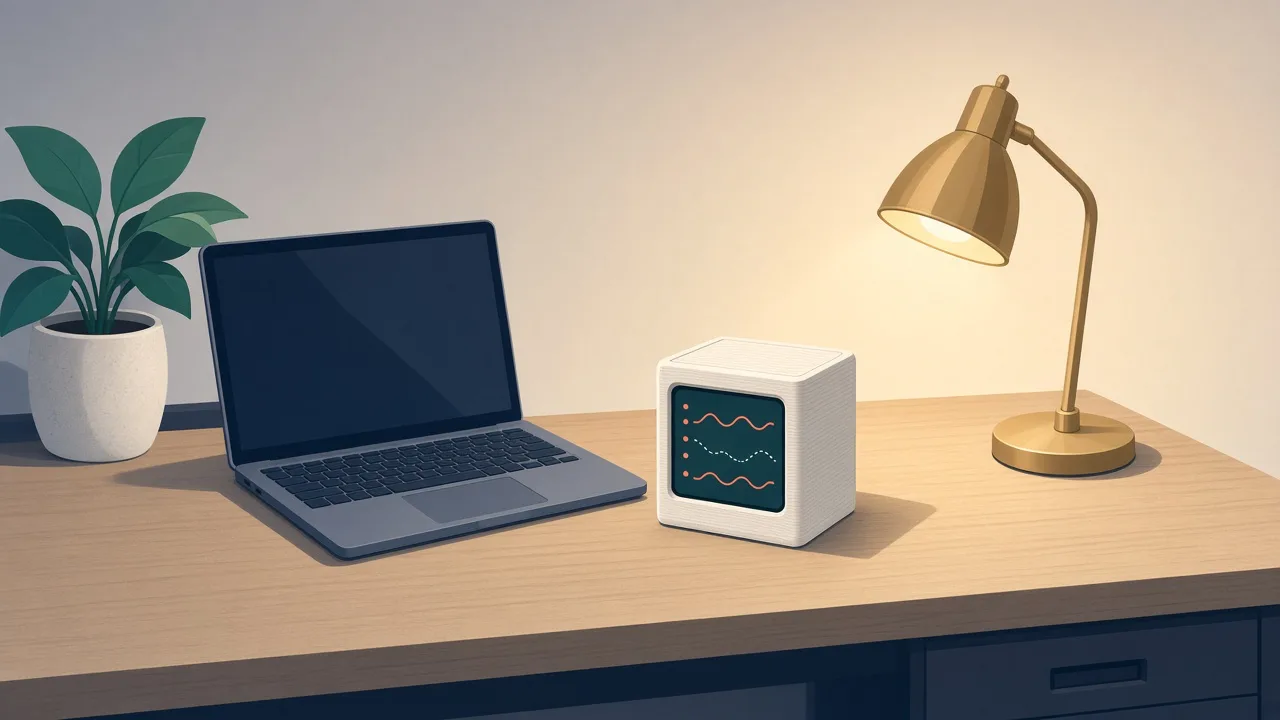 AirCube: ESPHome desk air-quality cube with charts