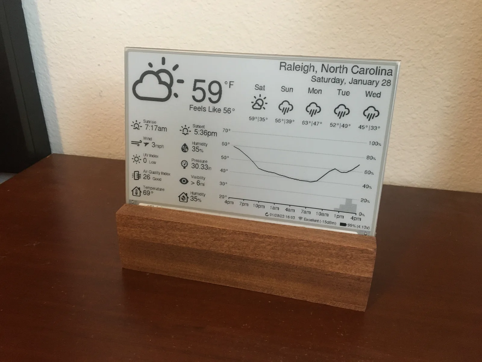 Low-power ESP32 e-paper weather display (7.5in)