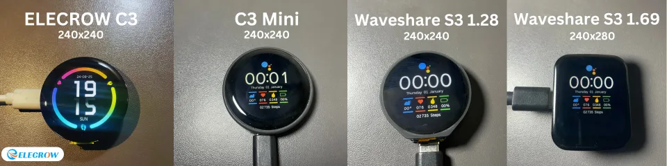 LVGL watch UI for the ESP32-C3 1.28in round display