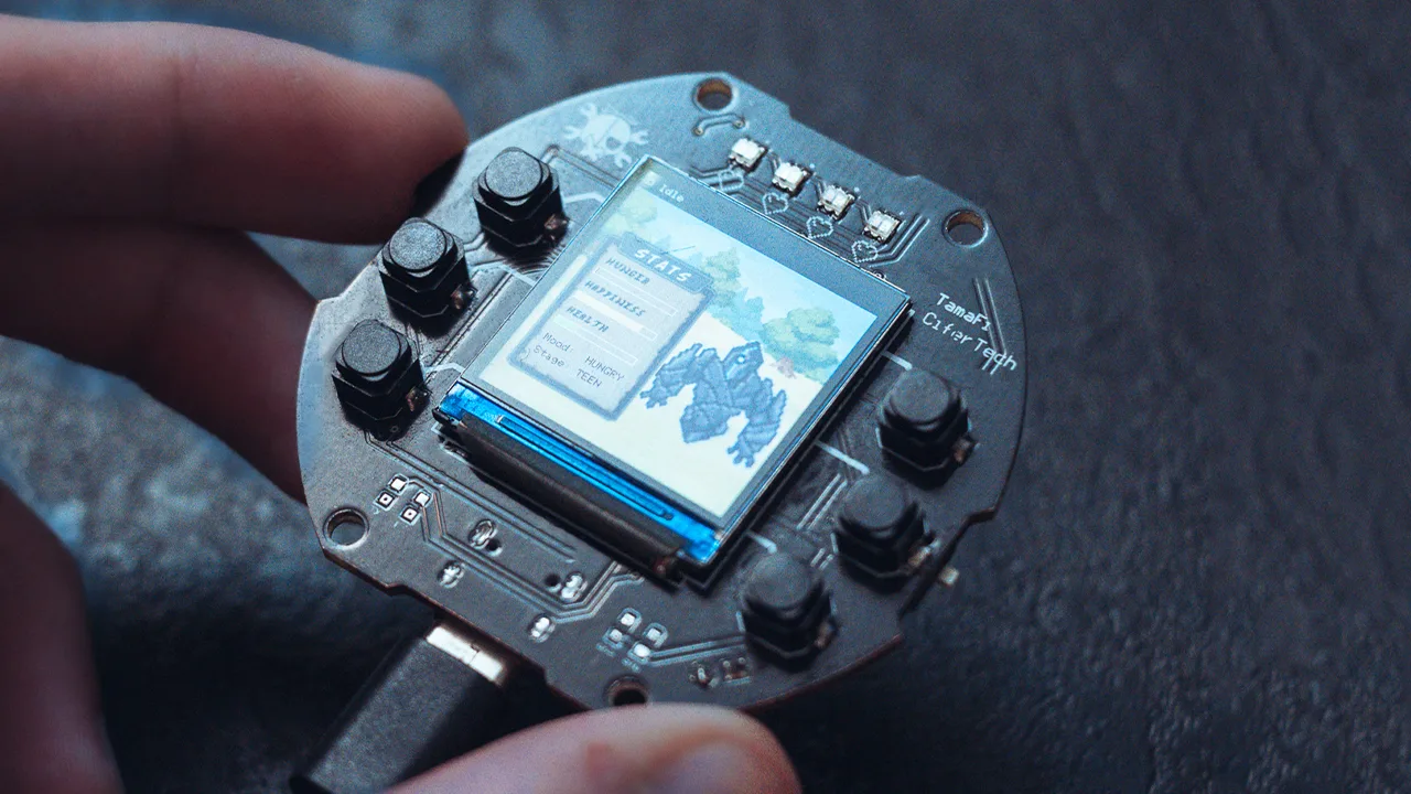 TamaFi: Wi-Fi-eating virtual pet on ESP32-S3